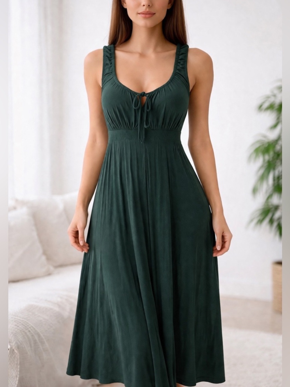 NWT Old Navy Tie Front Ruched Neckline Maxi Dress